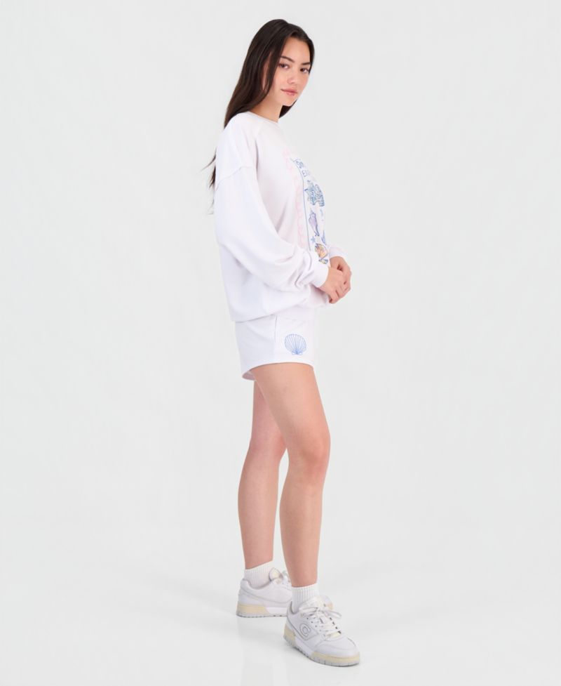 Juniors' French Terry Drawstring-Waist Shorts