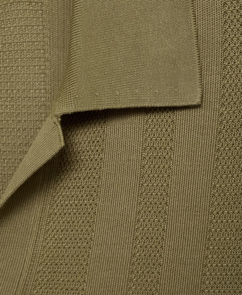 Men's Ribbed Knit Polo Shirt