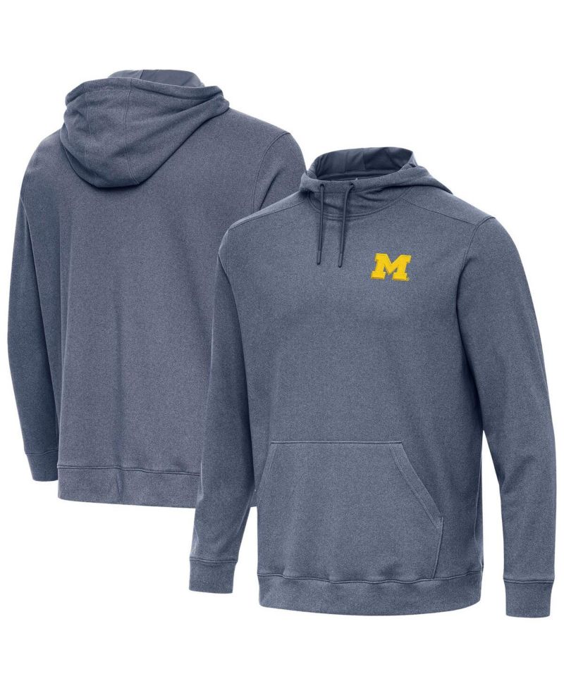 Men's Heather Navy Michigan Wolverines Cloud Pullover Hoodie
