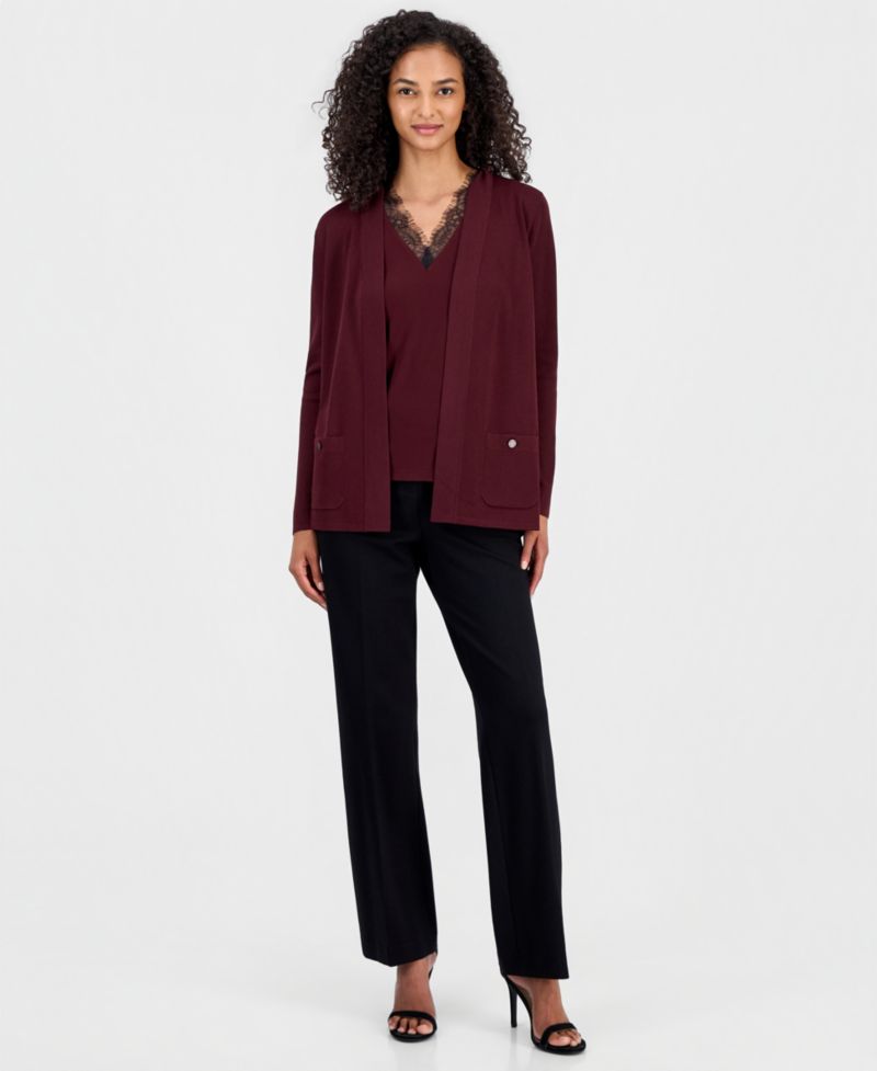 Women's Fine Rib Open-Front Malibu Cardigan