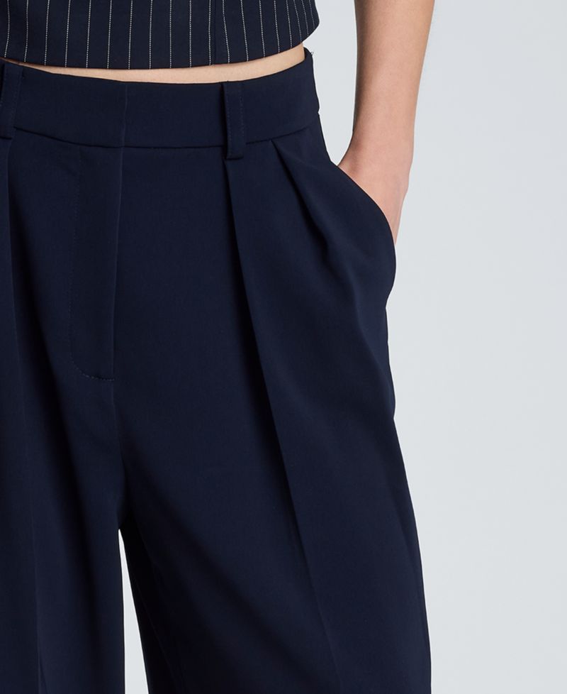 Women's High-Rise Wide-Leg Pleated Pants