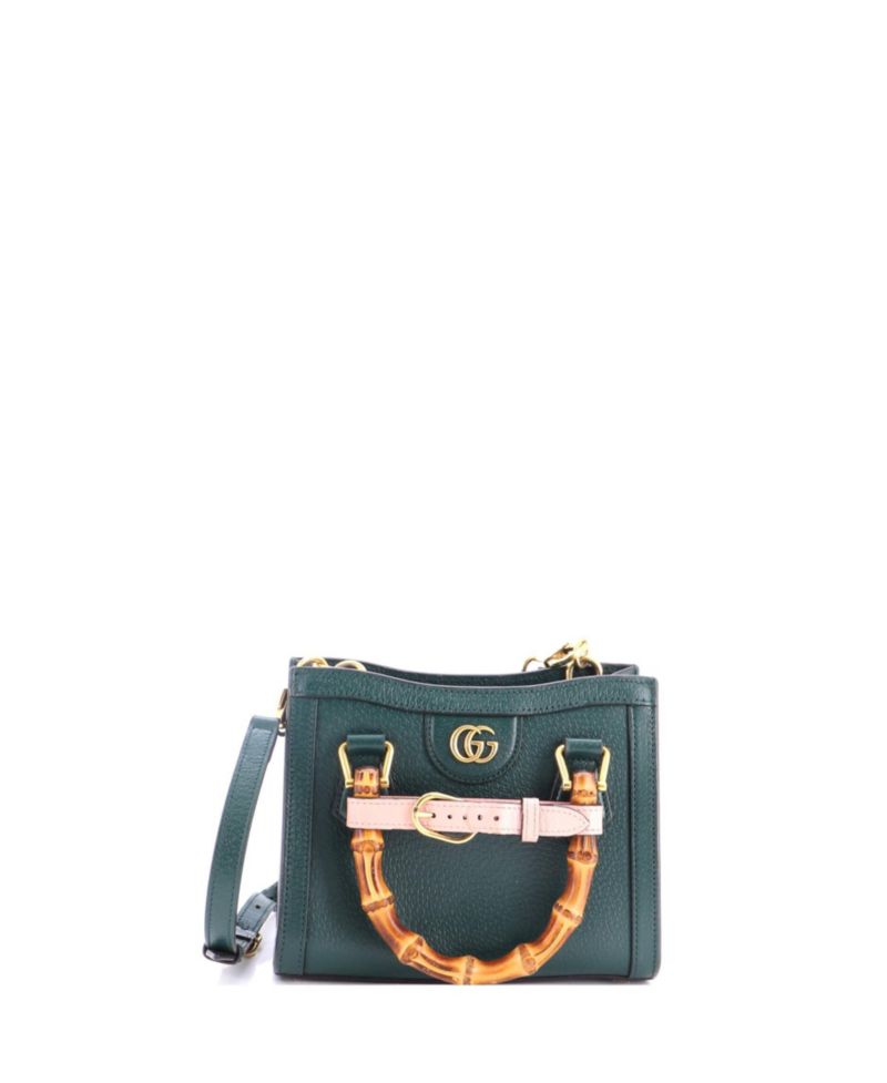 Mini Diana NM Bamboo Handle Tote Leather