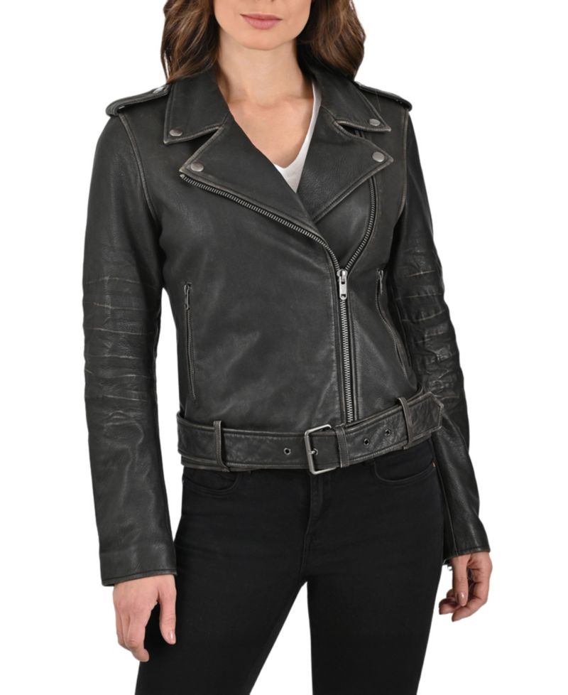 Women's Women s Sheep Crack Leather Jacket
