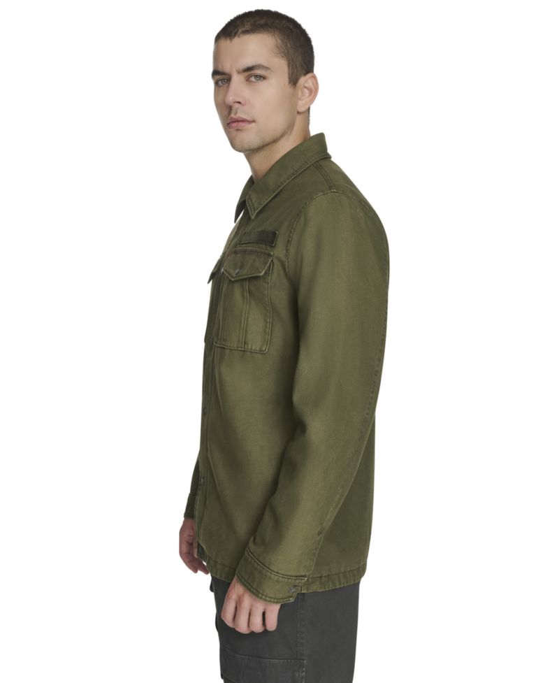 Men's Two-Pocket Utility Zippered Shirt Jacket