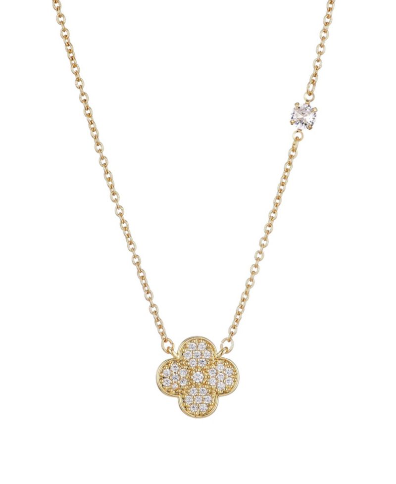 Cubic Zirconia Clover Pendant Necklace