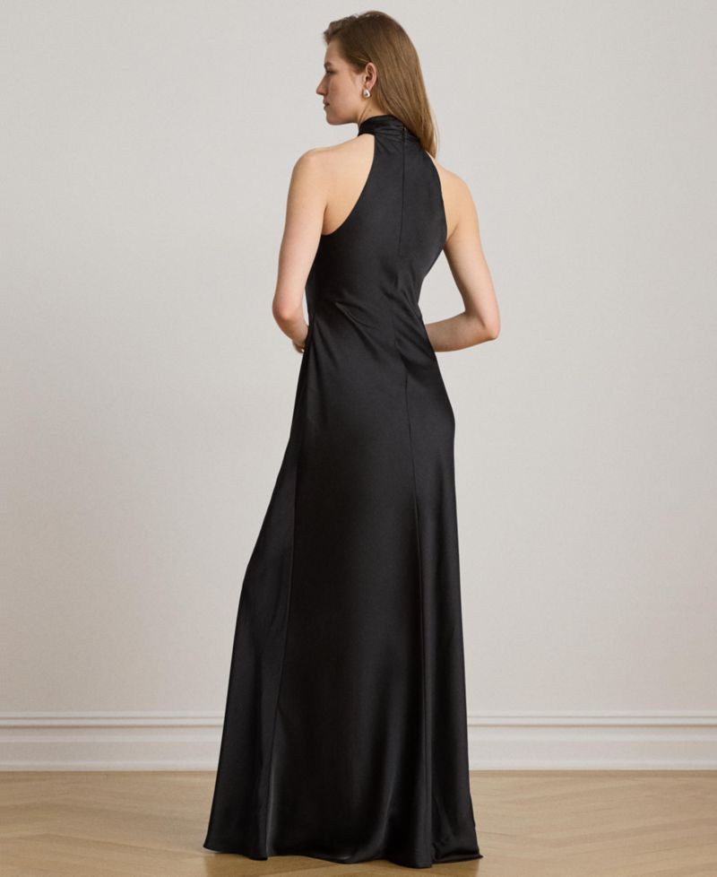 Women's Satin Charmeuse Halter Gown