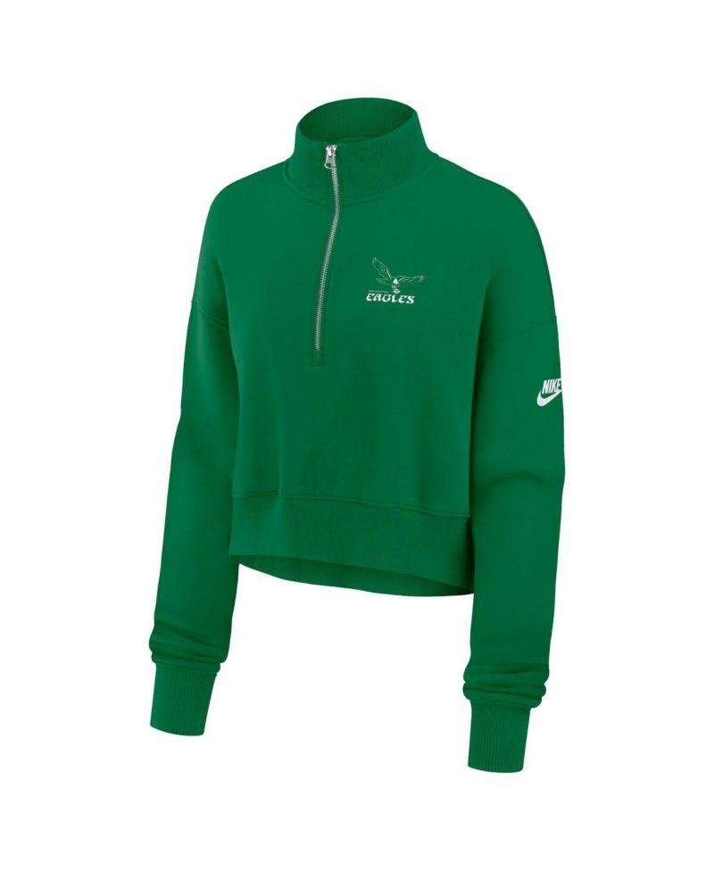 Women's Kelly Green Philadelphia Eagles Phoenix Fleece Quarter-Zip Sweatshirt