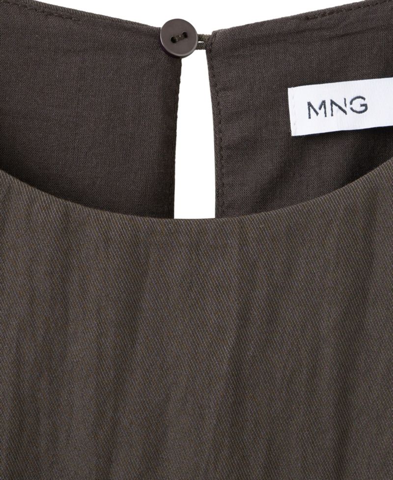 Women's Belted Asymmetric Crewneck Midi Dress