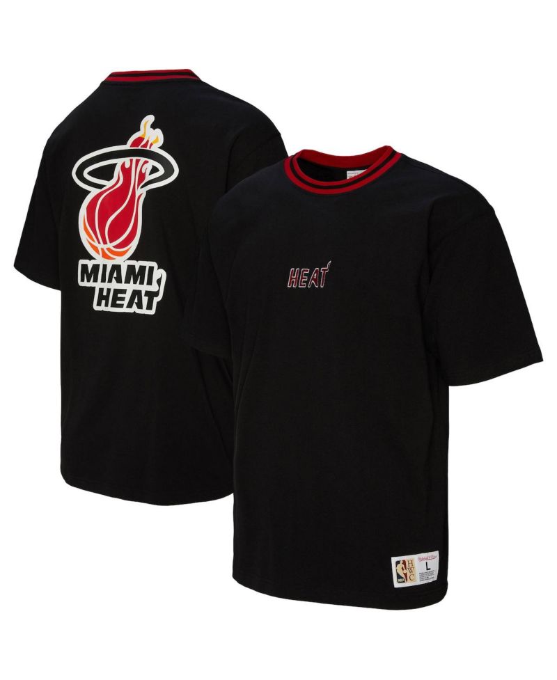 Men's and Women's Black Miami Heat Playmaker Vintage Logo T-Shirt