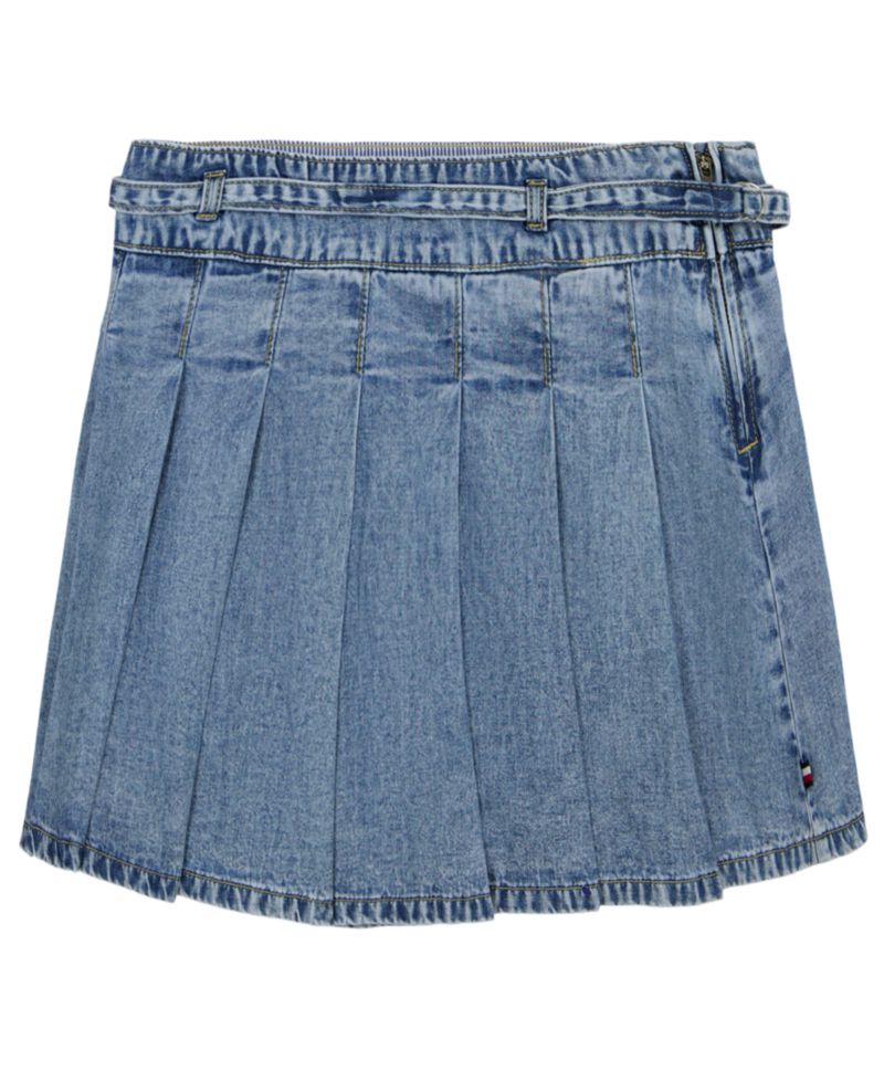 Girls' 7-16 Denim Pleated Skirt
