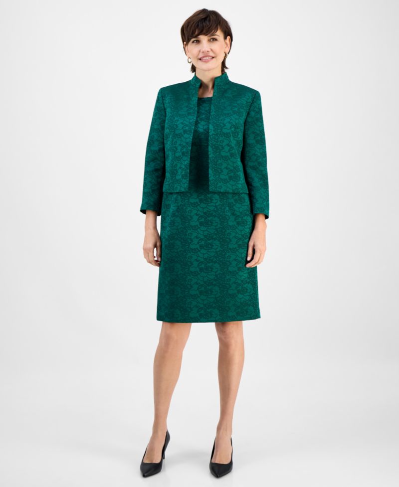 Women's Open-Front Jacket & Sleeveless 2 Piece Dress Suit