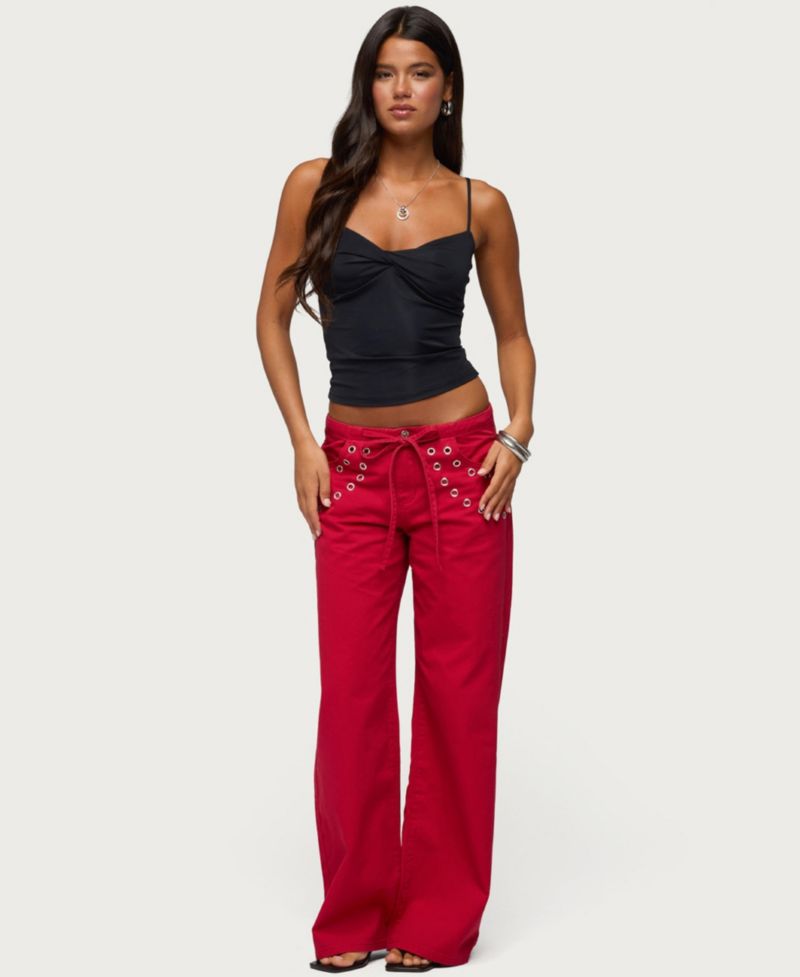 Women's Kala Low-Rise Baggy Grommet Jeans, 31" Inseam