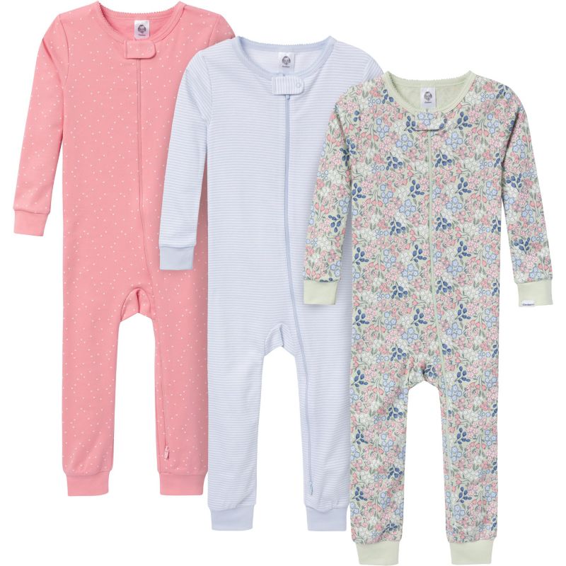 Baby Girls' Snug Fit Footless, 3-Pack