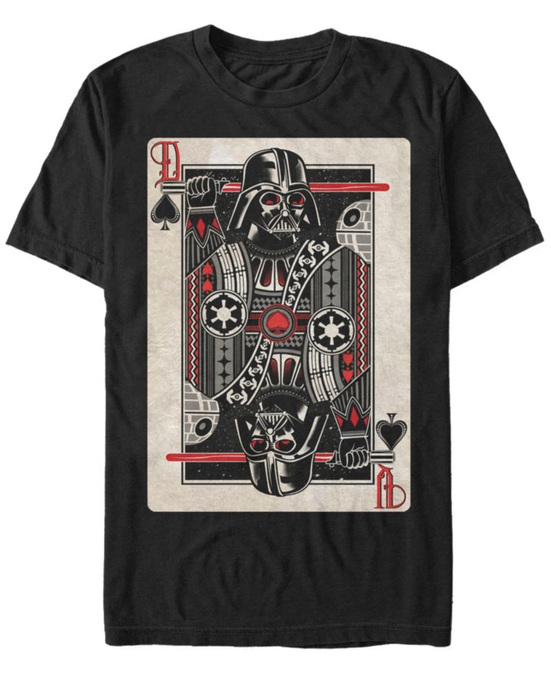Men's Star Wars Men's Classic Darth Vader of Spades Playing Card Short-Sleeve T-Shirt
