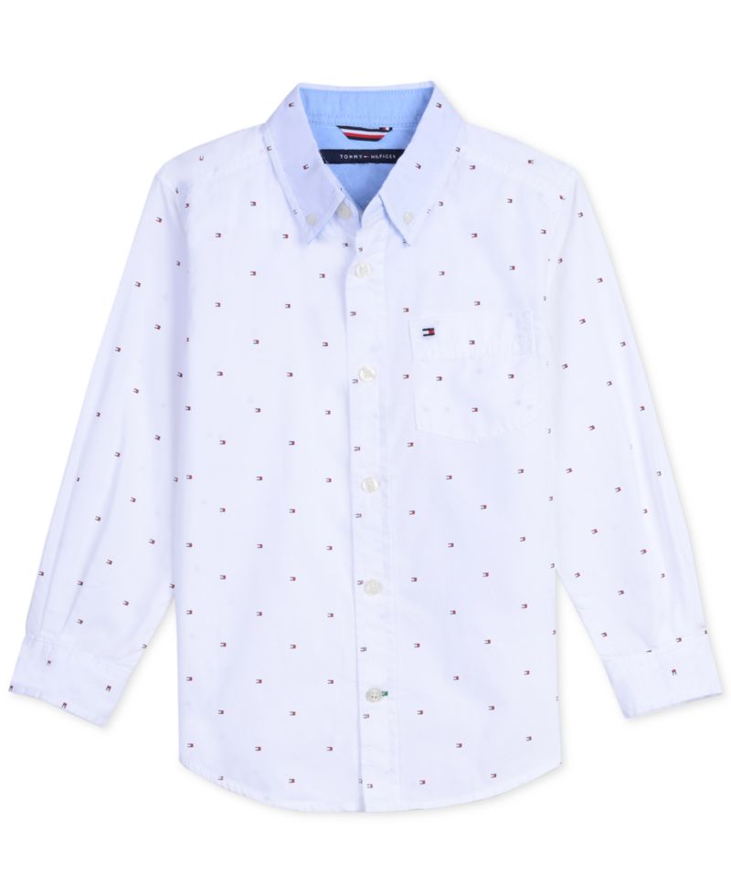 Toddler and Little Boys Fred All Over Print Button-Down Shirt