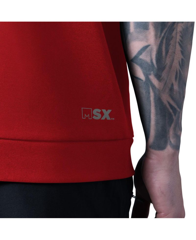 Men's Scarlet San Francisco 49ers Tri-Blend Rebound Sleeveless Hoodie