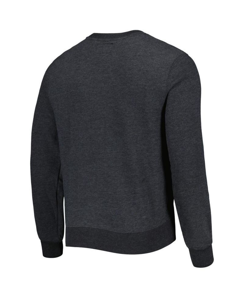 Men's Heathered Black Las Vegas Raiders Bypass Tribeca Pullover Sweatshirt