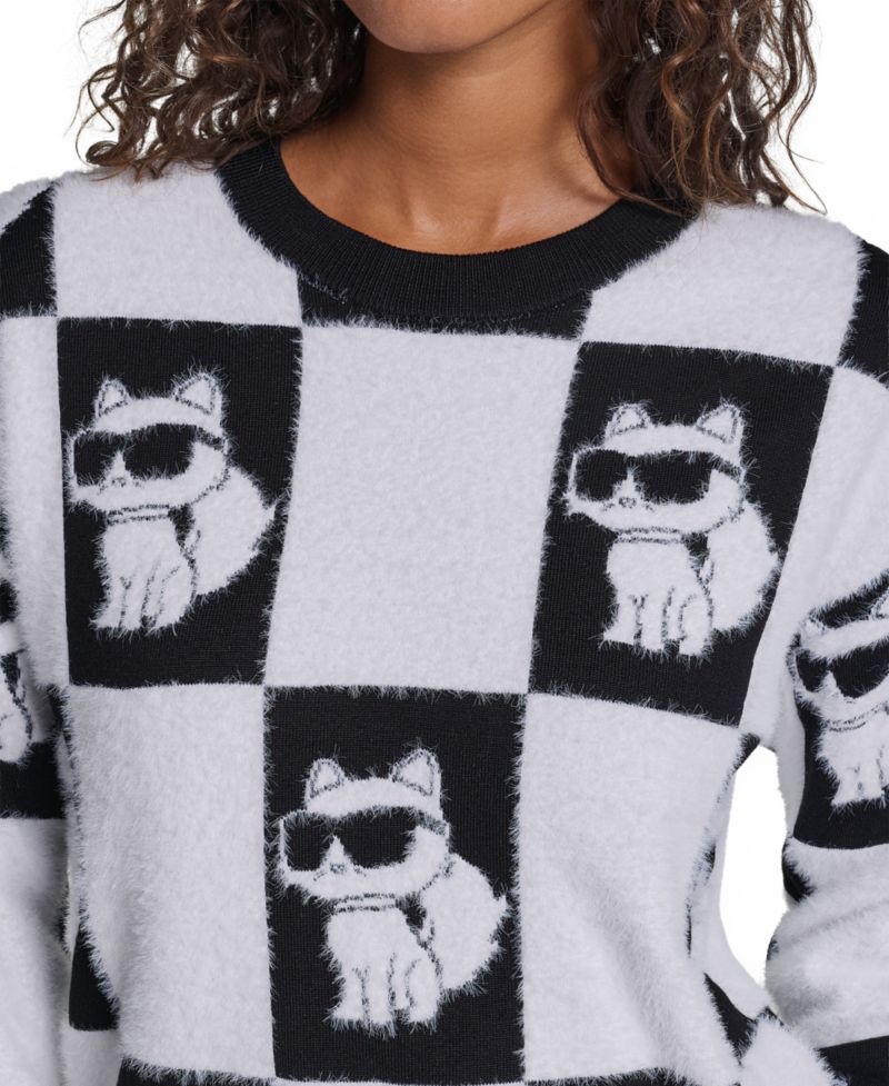 Women's Choupette Checkerboard Pullover Sweater