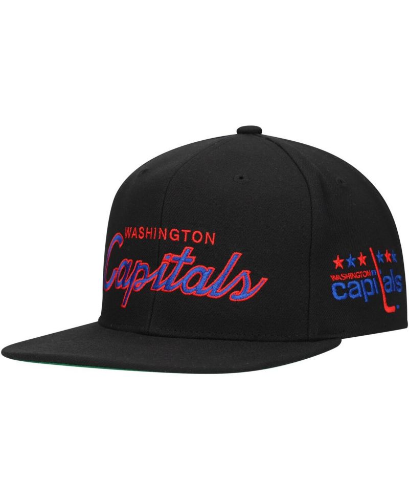 Men's Black Washington Capitals Core Team Script 2.0 Snapback Hat