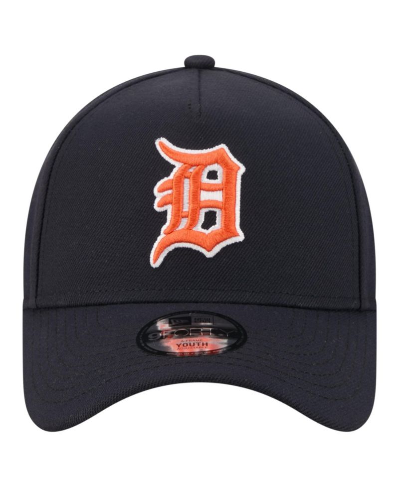 Big Boys and Girls Navy Detroit Tigers Cooperstown Logo 9FORTY A-Frame Adjustable Hat