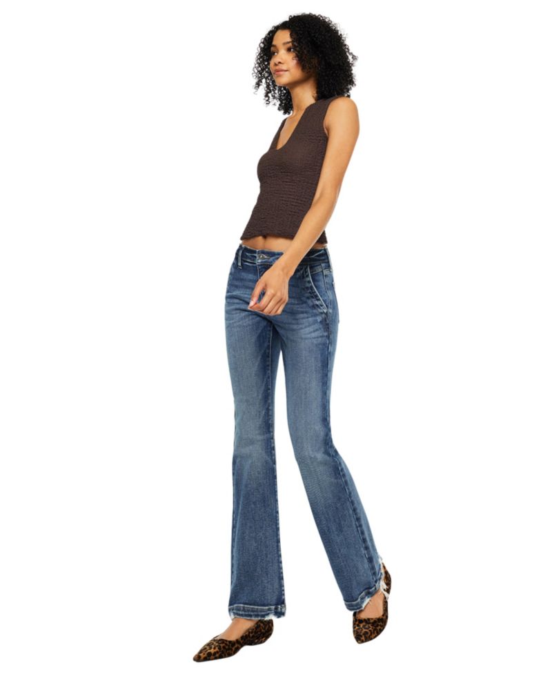 Women's USA Juniors' Delcie Mid-Rise Bootcut Jeans