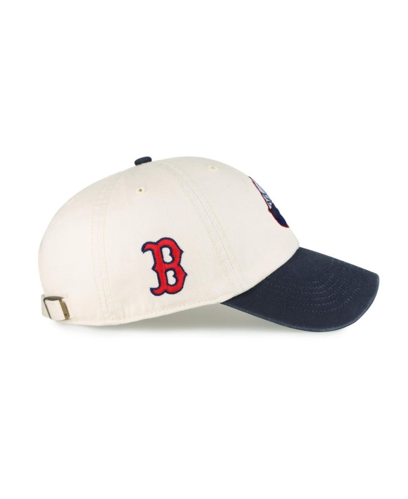 Men's Natural Boston Red Sox Single Swirl Ice Cream Helmet 2.0 Clean Up Adjustable Hat