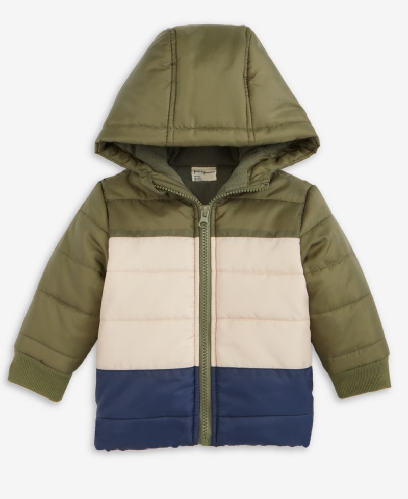 Baby Boys Hooded Colorblocked Jacket