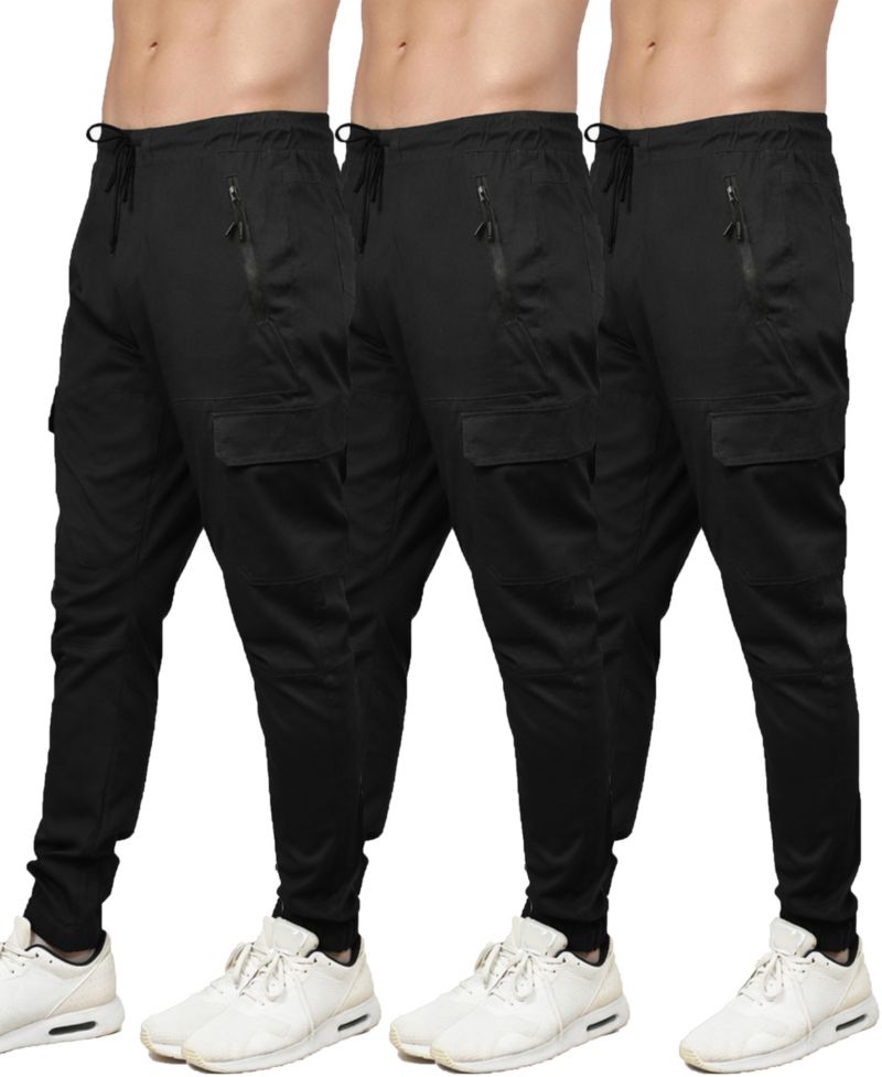 Men's Slim-Fit Cargo Jogger Pants, 3-Pack