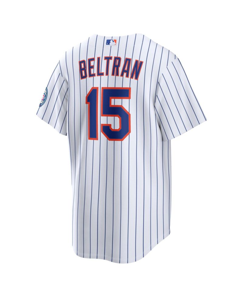 Men's Carlos Beltran White New York Mets Home Replica 2026 Hall of Fame Patch Jersey