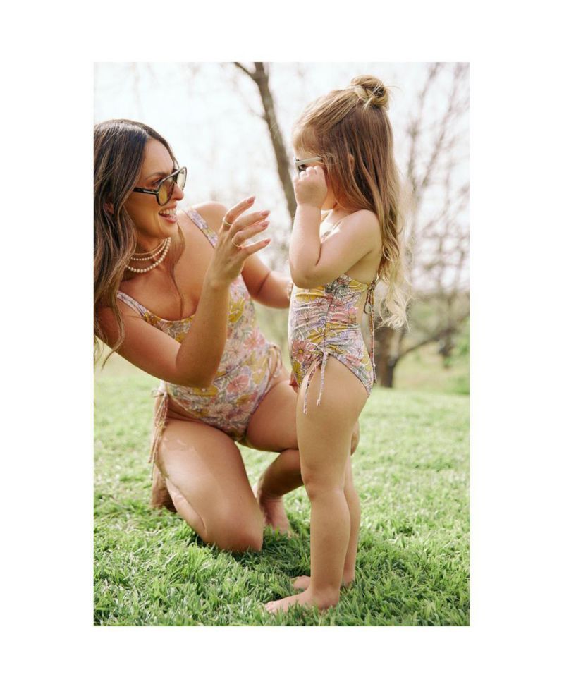 Child Girls Soft Bloom Criss Cross Back Adjustable One Piece
