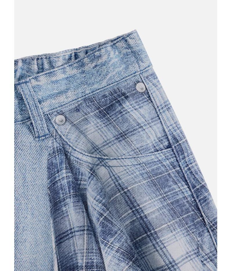 Women's Plaid Panel Chain Jorts