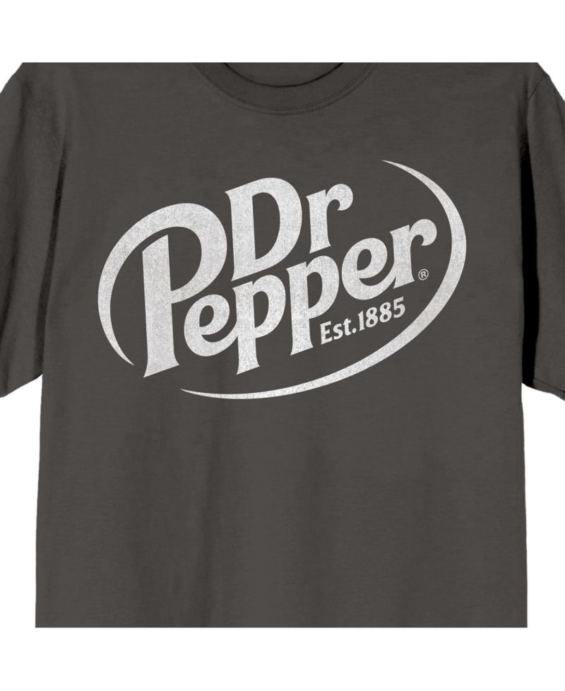 Men's White Logo Adult Charcoal Crew Neck Short Sleeve T-shirt