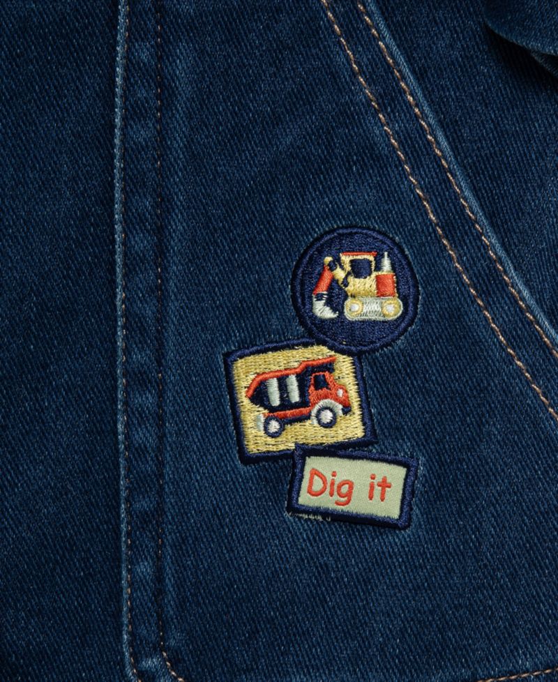 Baby Boys' Construction Denim Long-Sleeeve Coverall