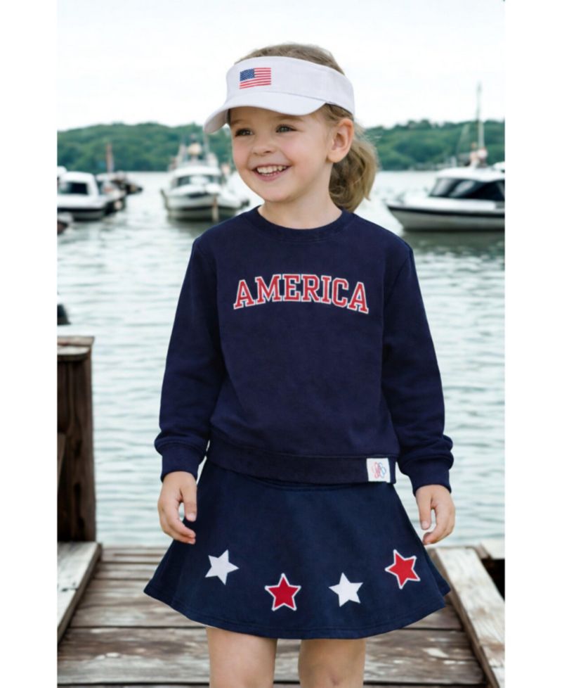 Kids Bits and Bows Little/Big Unisex America Sweatshirt