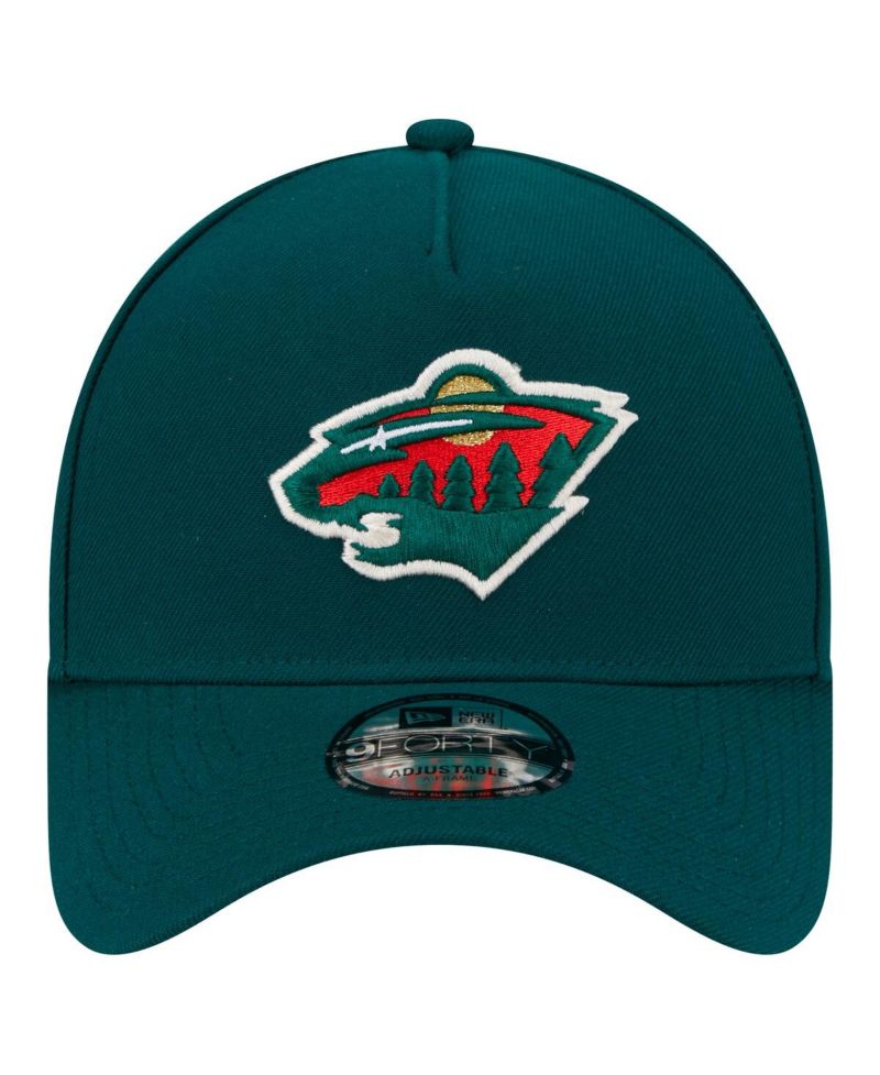 Men's Green Minnesota Wild Core A-Frame 9FORTY Adjustable Hat