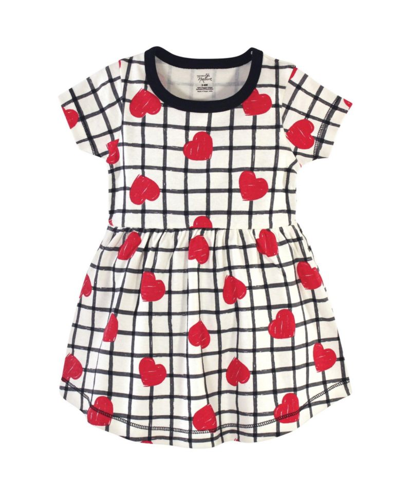 Baby Girls Natural Cotton Dresses Featuring Both Short and Long Sleeves