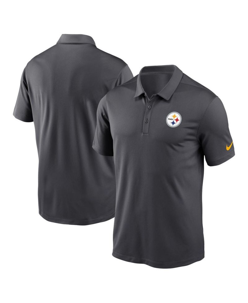 Men's Anthracite Pittsburgh Steelers Franchise Team Logo Performance Polo