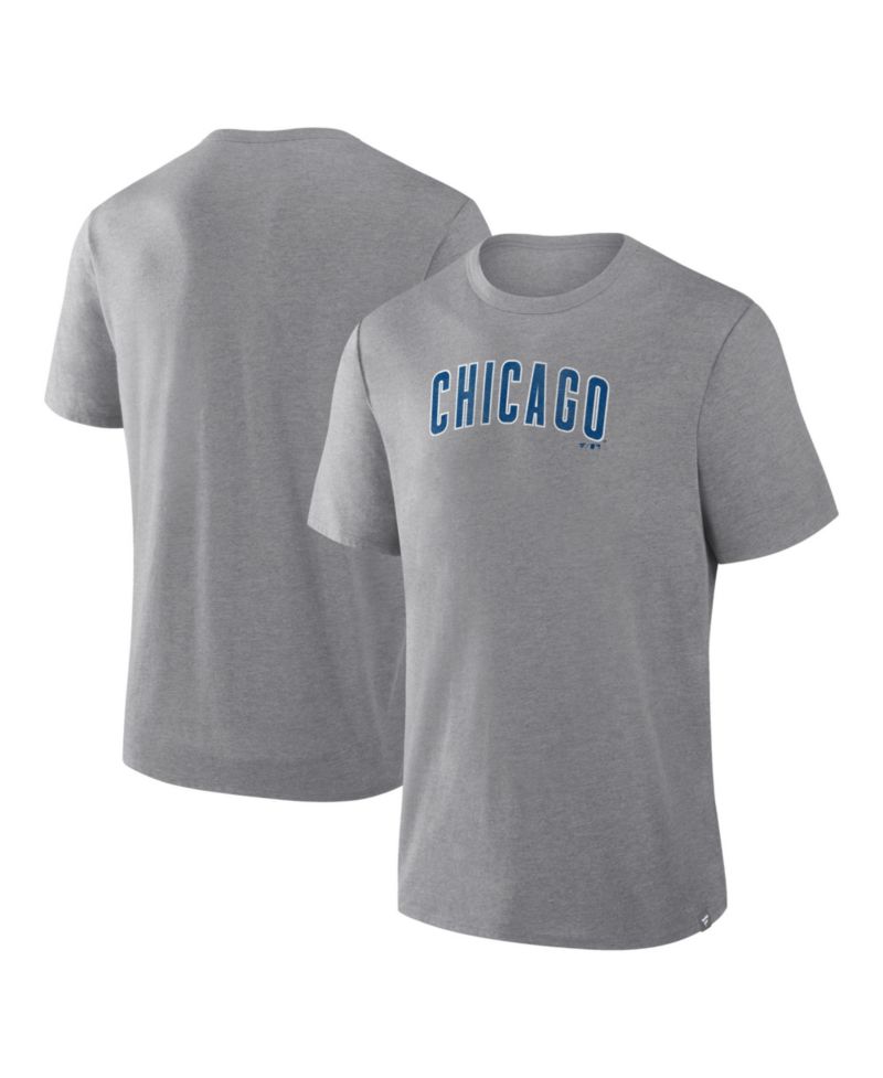 Men's Heather Gray Chicago Cubs Play Tribute Tri-Blend T-Shirt