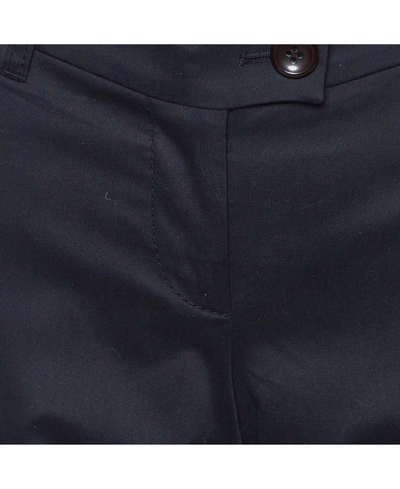 Women's Cheap And Chic Black Cotton Tailored Trousers