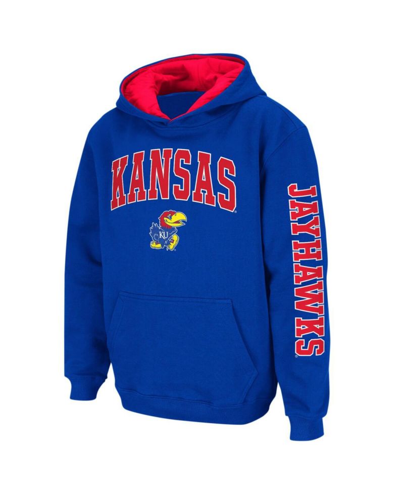 Big Boys Royal Kansas Jayhawks 2-Hit Team Pullover Hoodie