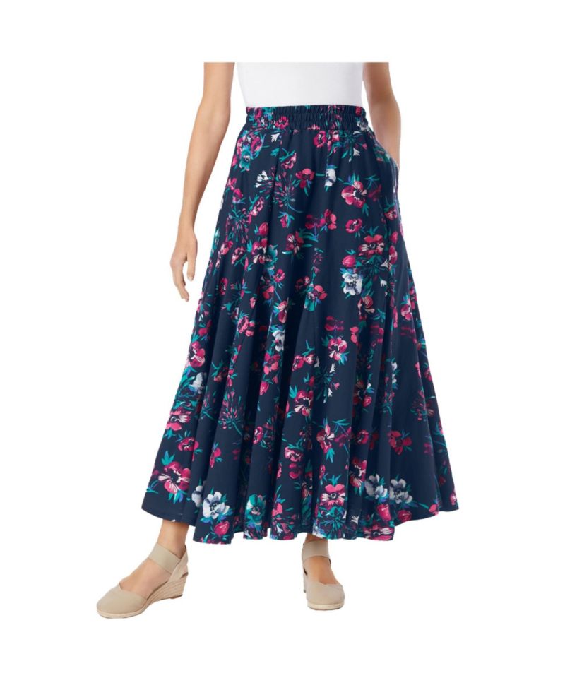 Plus Size Within Wide Elastic Waist Skirt