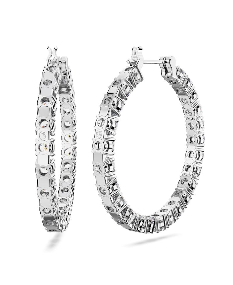 Crystal Round Cut Matrix Hoop Earrings