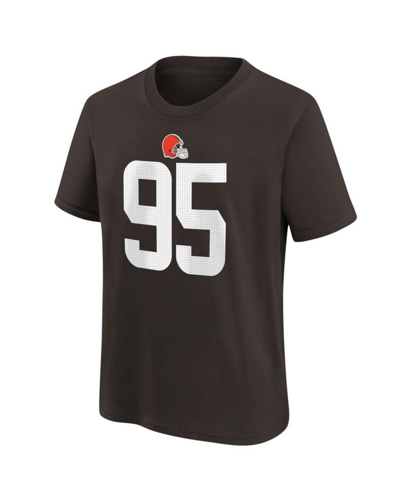 Big Boys and Girls Myles Garrett Brown Cleveland Browns Player Name & Number T-Shirt