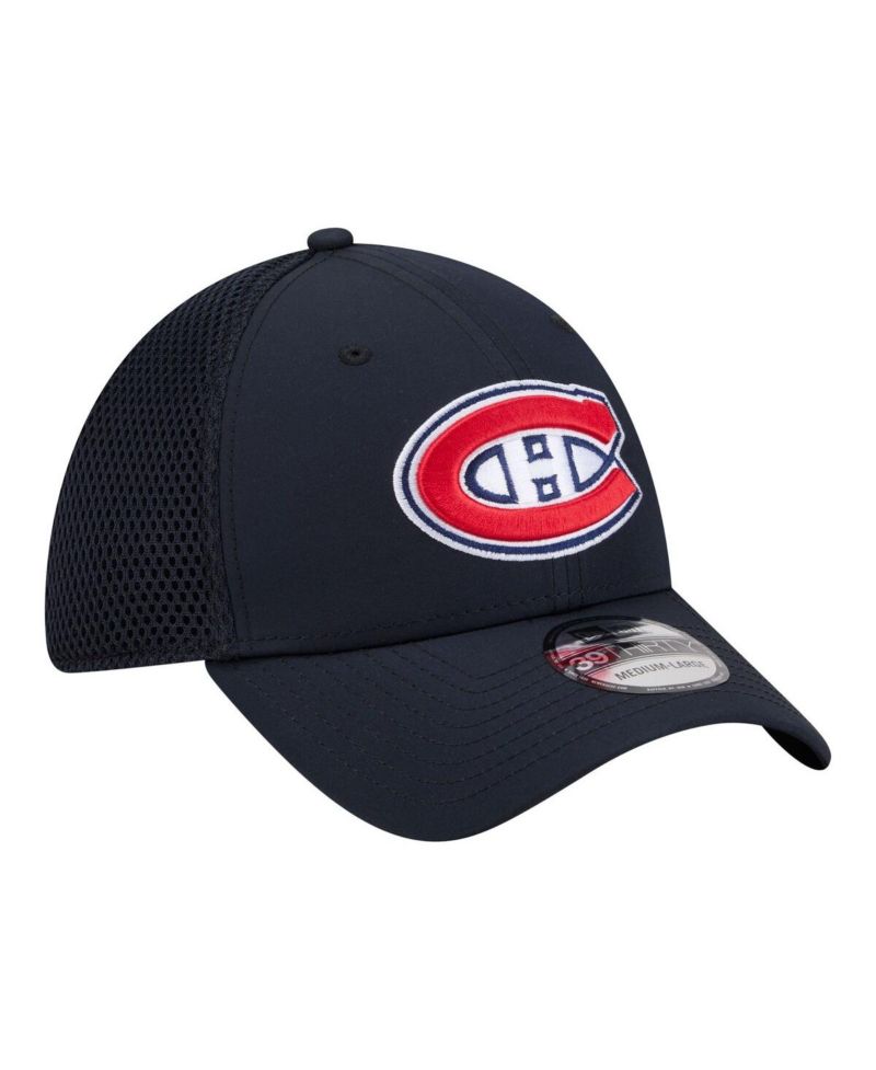 Men's Navy Montreal Canadiens Logo 39THIRTY Flex Hat