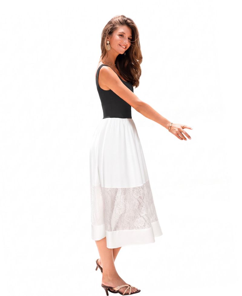 Women's Square Neck Pull-On Unlined Long Dress