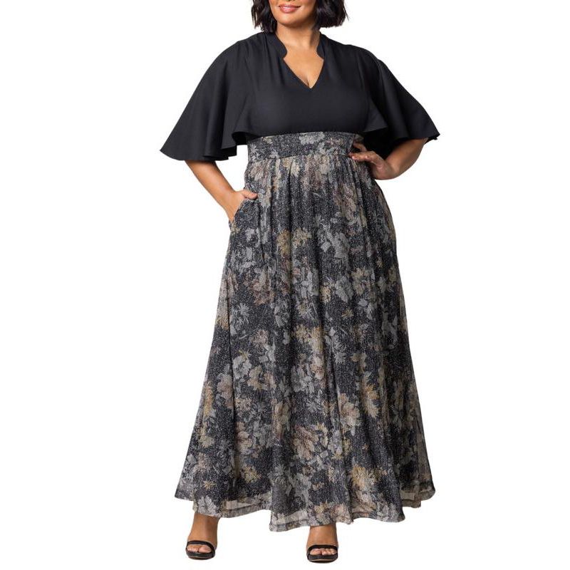 Plus Size Avisa Flowy A Line Evening Gown