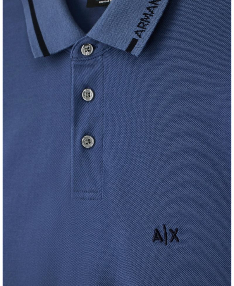 Men's Pique Tipping Wording Polo Shirt