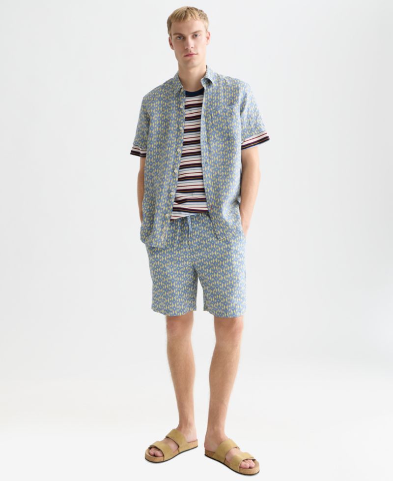 Men's Linen-Blend Fave Printed Bermuda Shorts