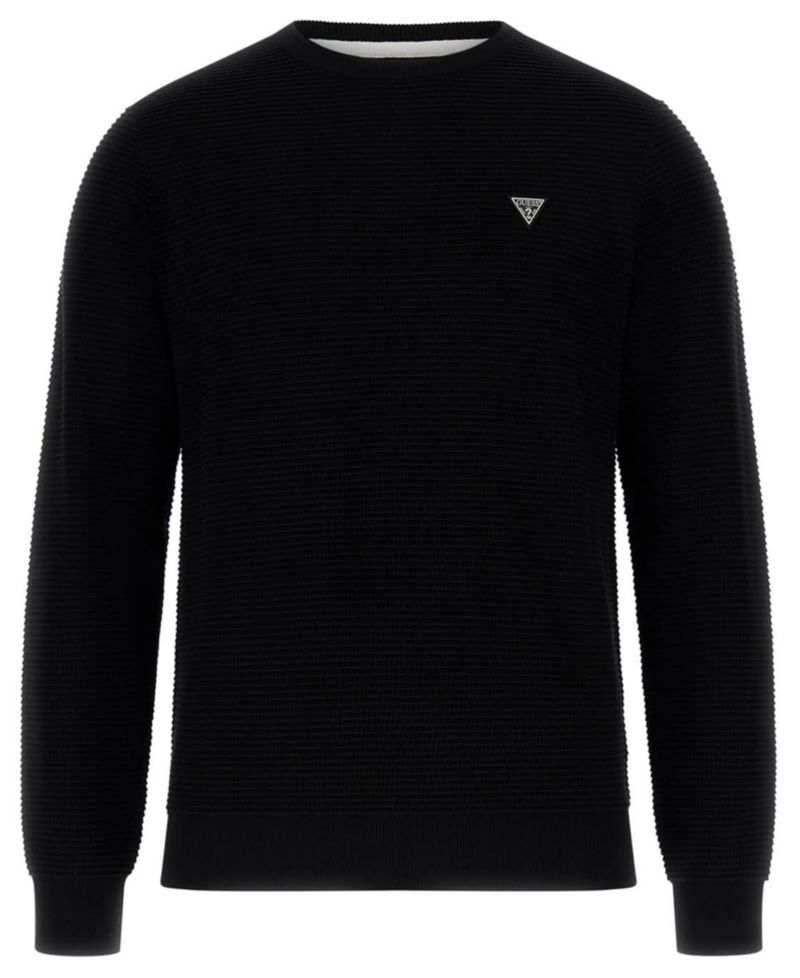 Men's Waffle Stitch Long-Sleeve Regular-Fit Sweater