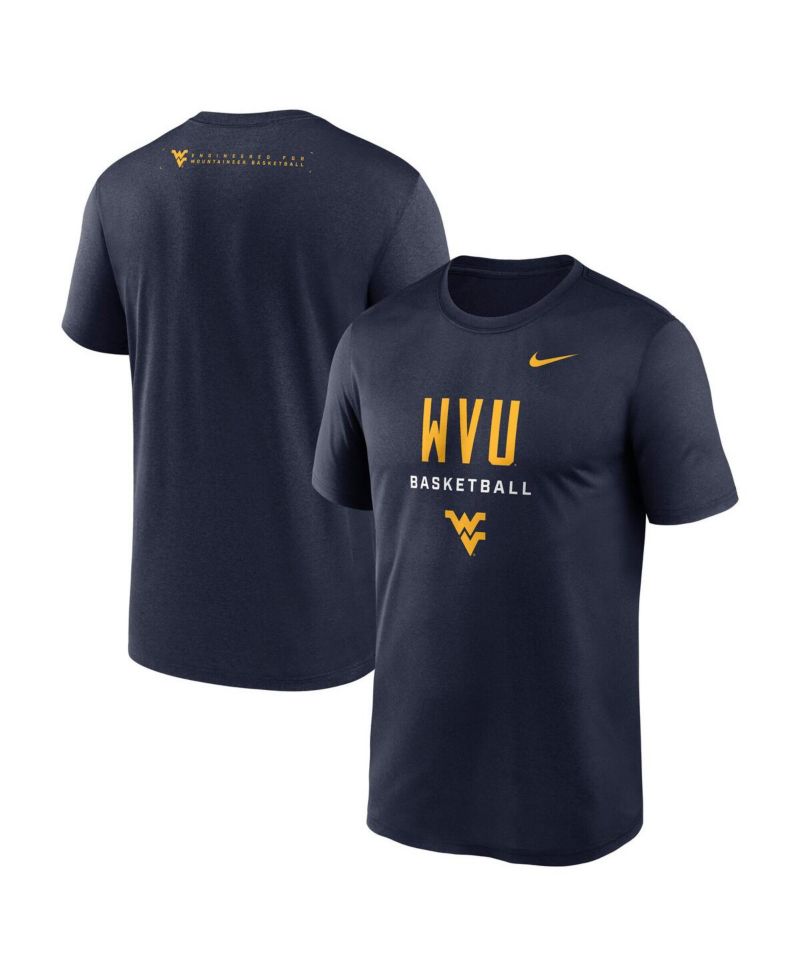 Men's Navy West Virginia Mountaineers 2025 Courtside Basketball Legend Dri-FIT T-Shirt